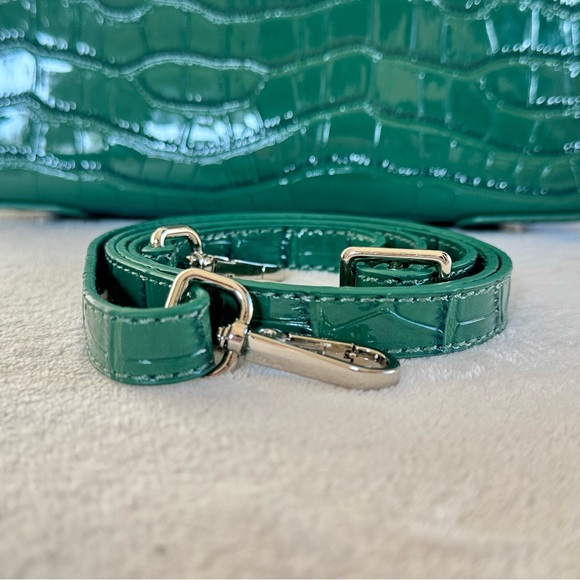 NWT Brandon Blackwood Medium Kuei – Emerald Croc Embossed – Box + Dust Bag - Picture 6 of 12